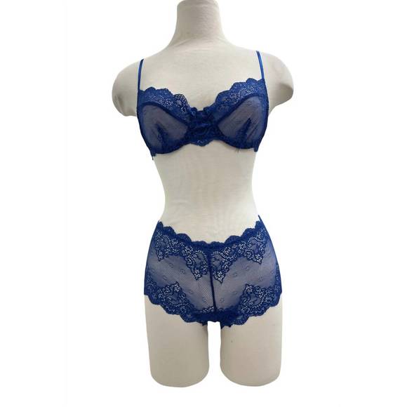 NEW ONLY HEARTS women's so fine lace hipster bottom in cobalt - Picture 1 of 2